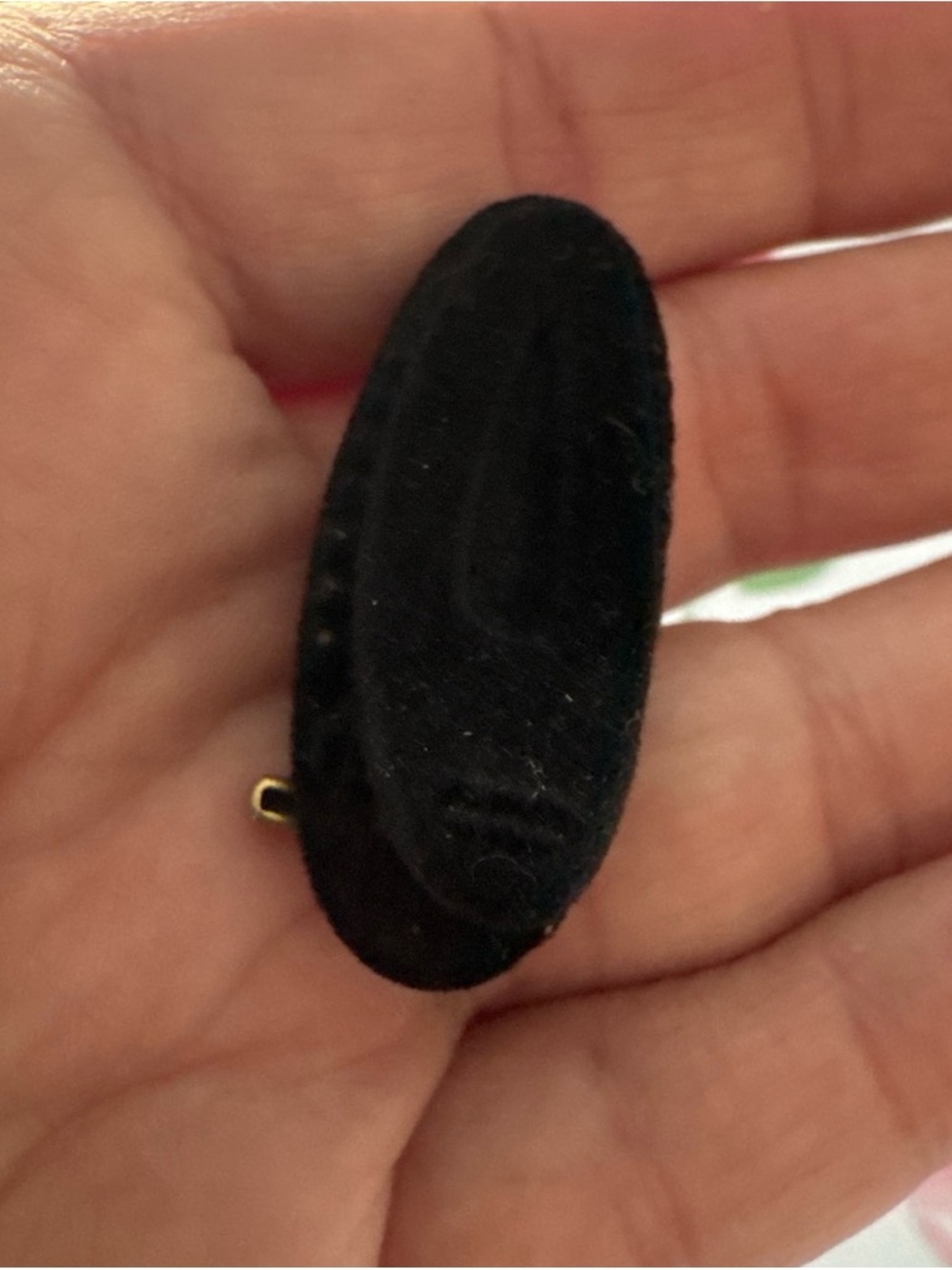 Gold Logo Black Velvet Hair Clips - Picture 3 of 3